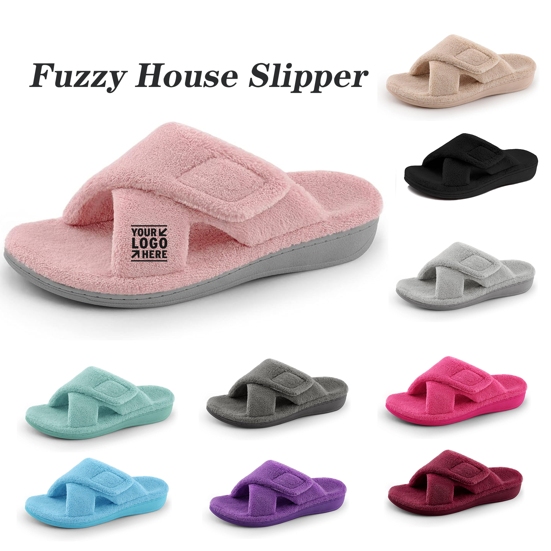 Women's House Fuzzy Orthotic Arch Support Slippers Plantar Fasciitis Furry Slide Shoes 2