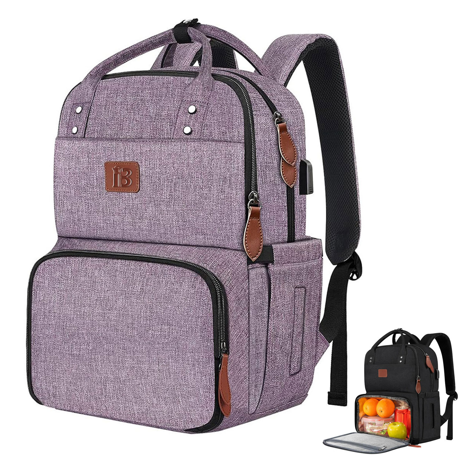 Oxford Laptop Backpack w/ 12 Can Cooler Compartment 2