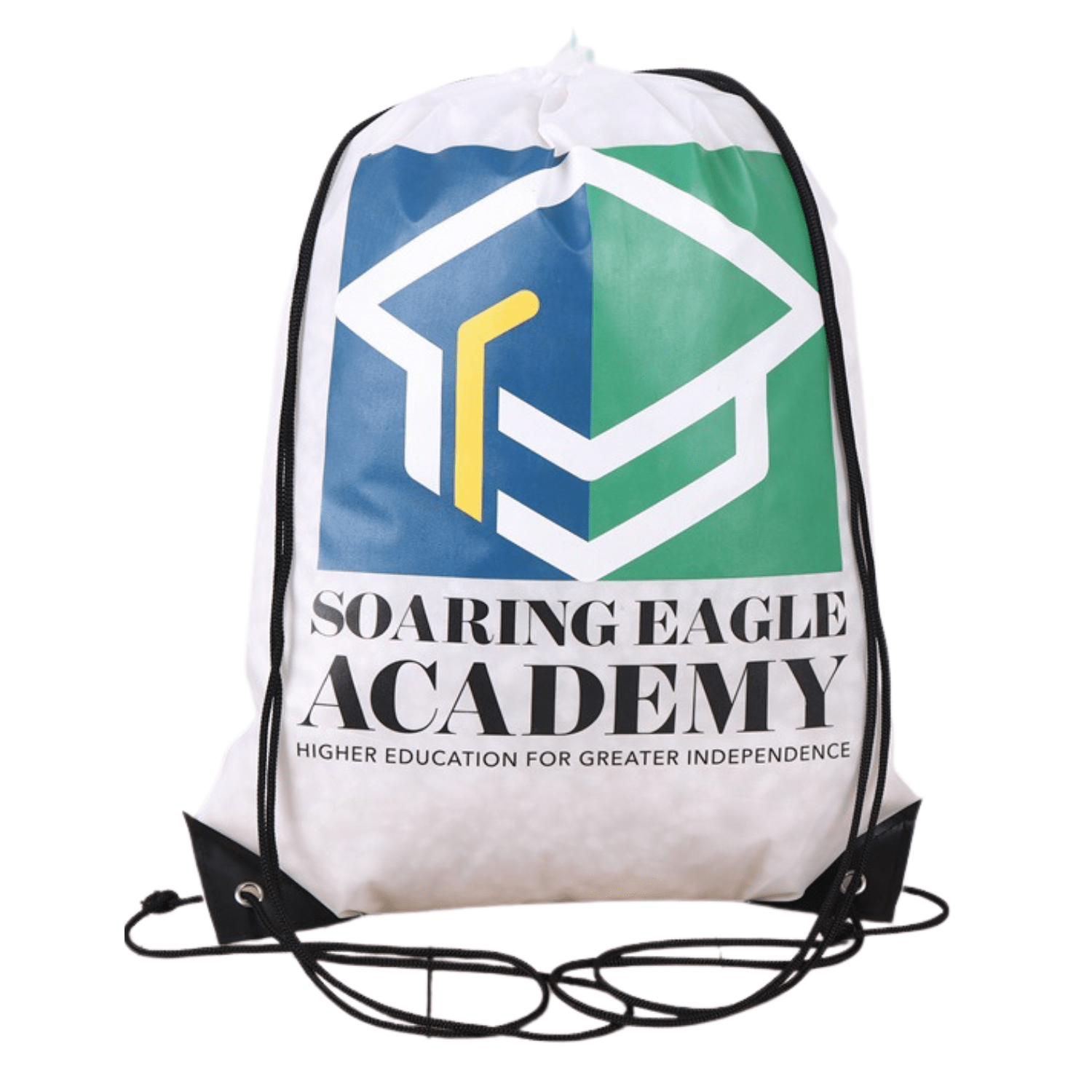 Premium 210D Polyester Full Color Drawstring Bag w/ Reinforced Edge (14" x 18") 3