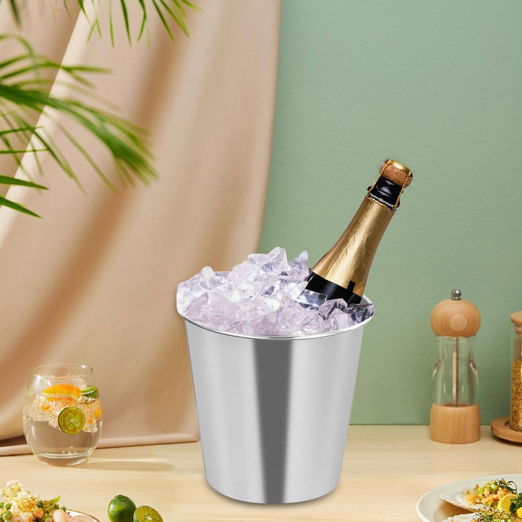 37 Oz Stainless Steel Ice Bucket Drinks Bottle 6