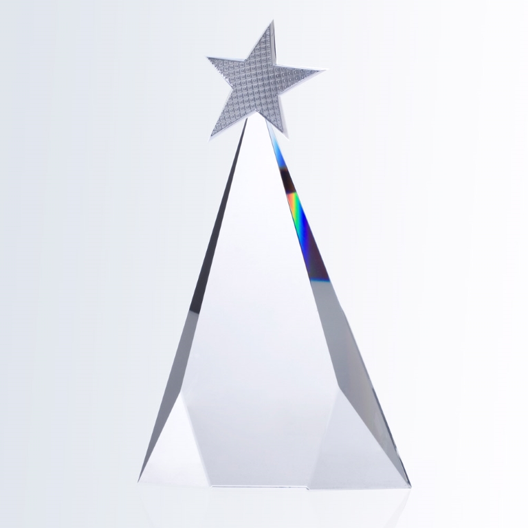 Metal Star Tri-Triangle Crystal Award