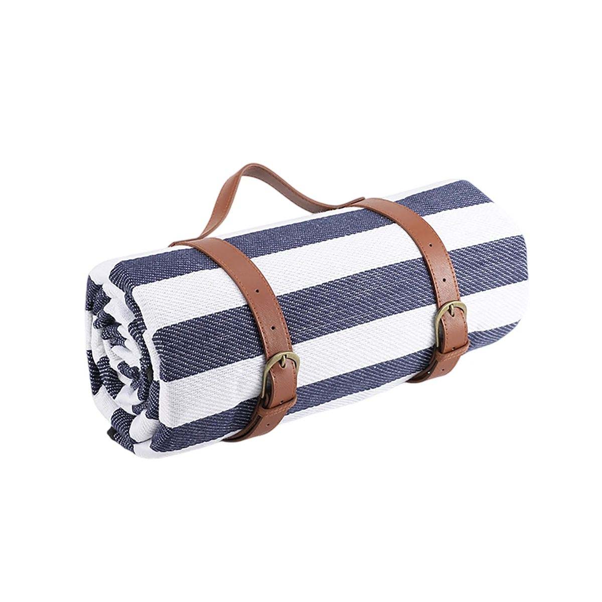 Leather Handle Picnic Blanket with Waterproof Backing 8
