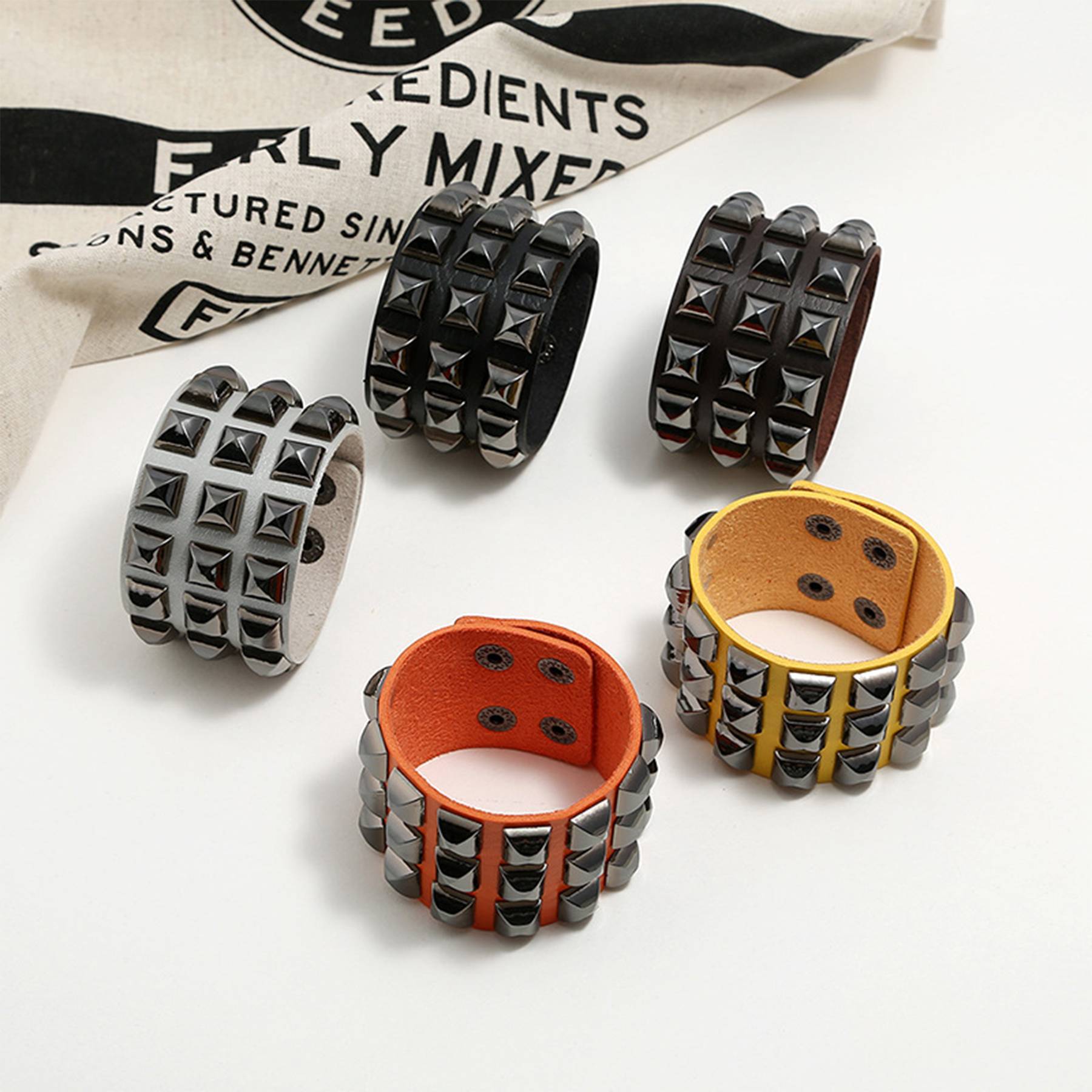 PU Punk exaggerated bracelets 8