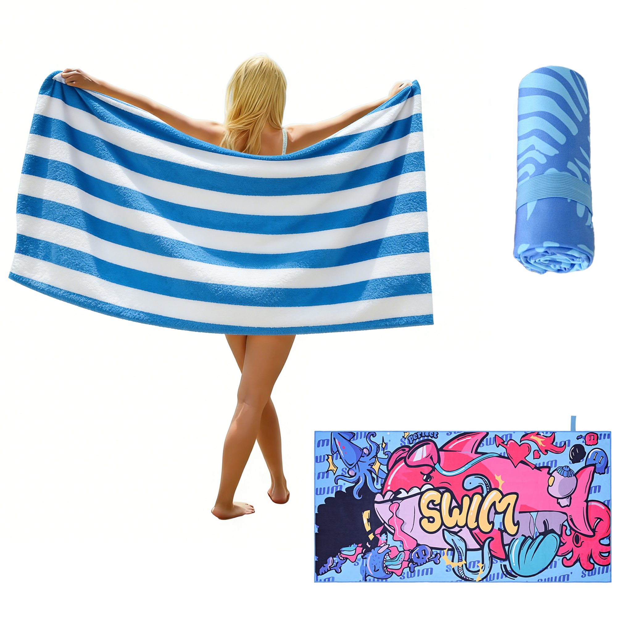 Sublimation Printed Beach Towel 30x60 Inches 2