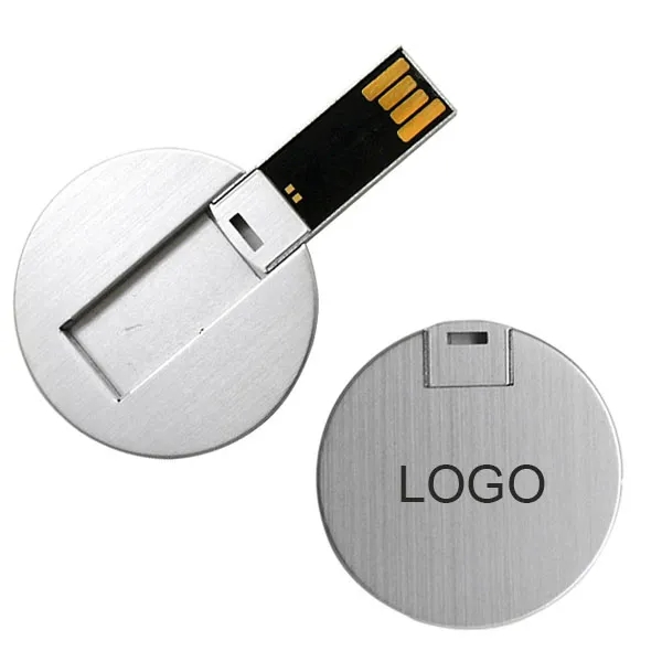 Metal Round Flip Card USB Flash Drive 2