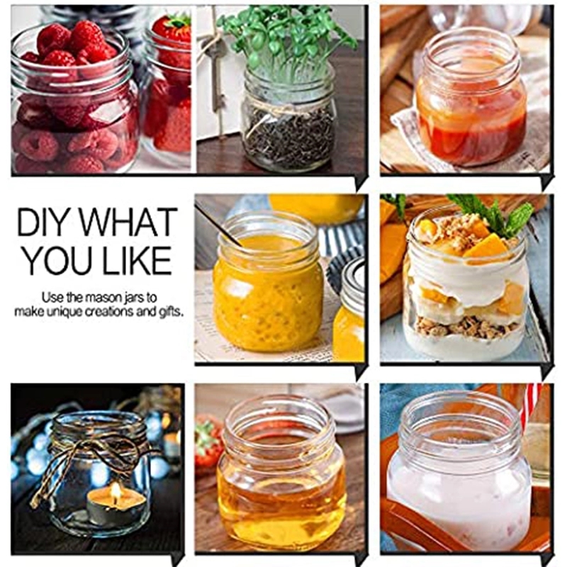 Clear 8Oz Glass Jars With Lids 9