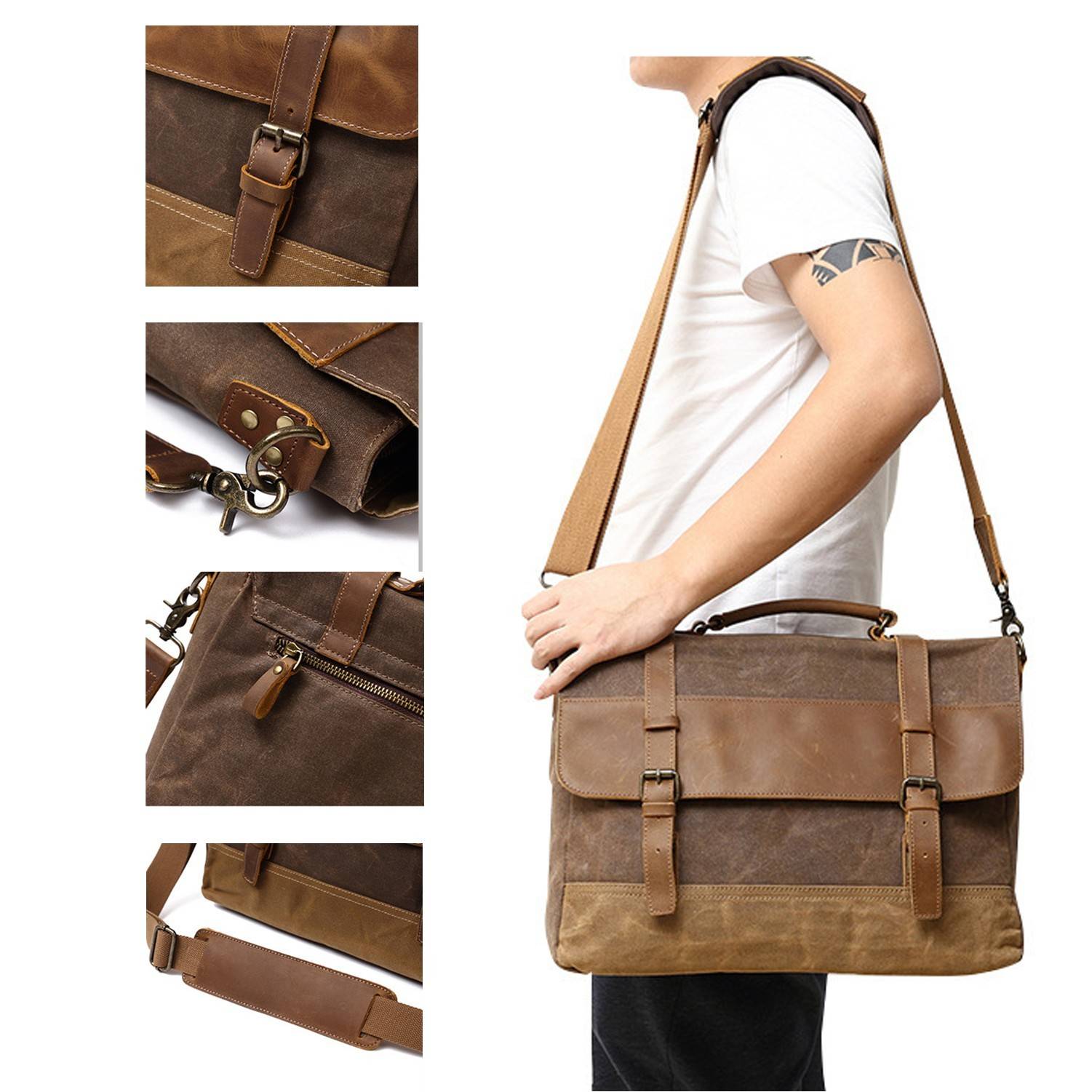 Canvas Leather Message Bag 3