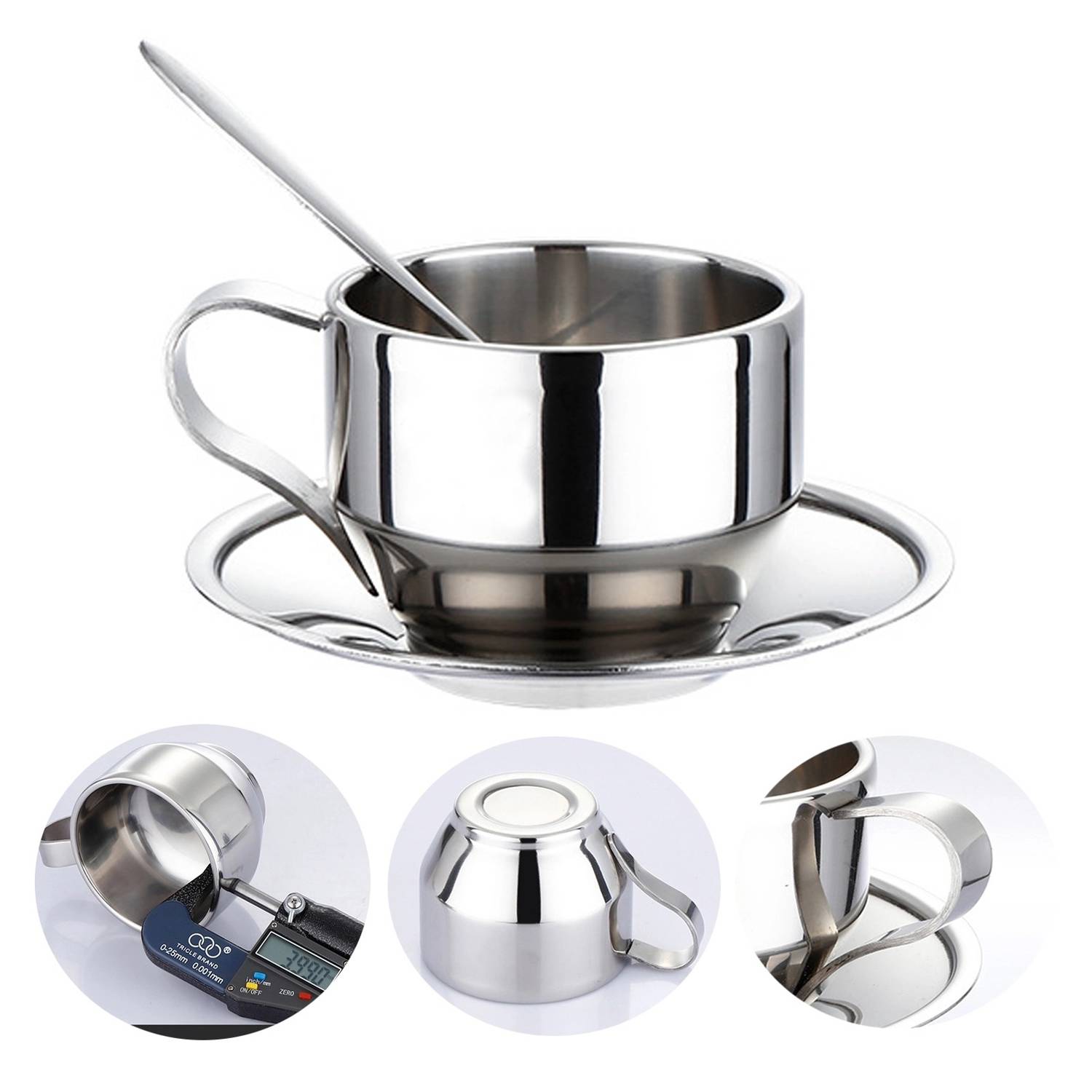 Stainless Steel Coffee Mug Set 2