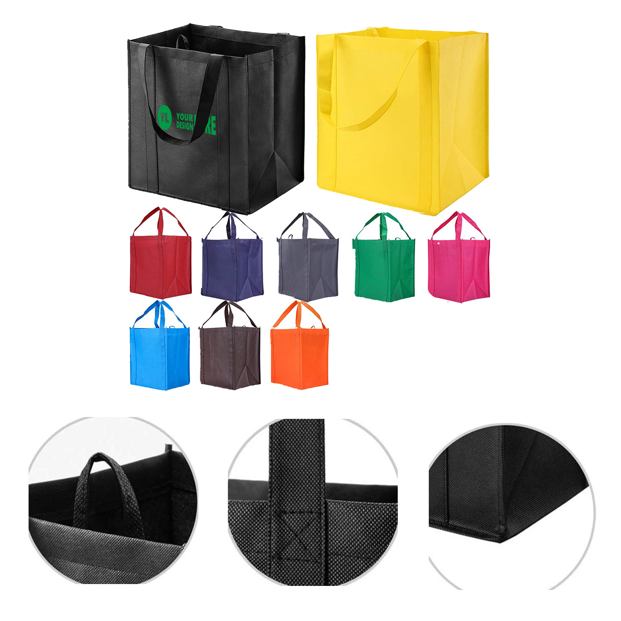 MOQ50 Custom Non Woven Reusable Shopping Bag With Logo 2
