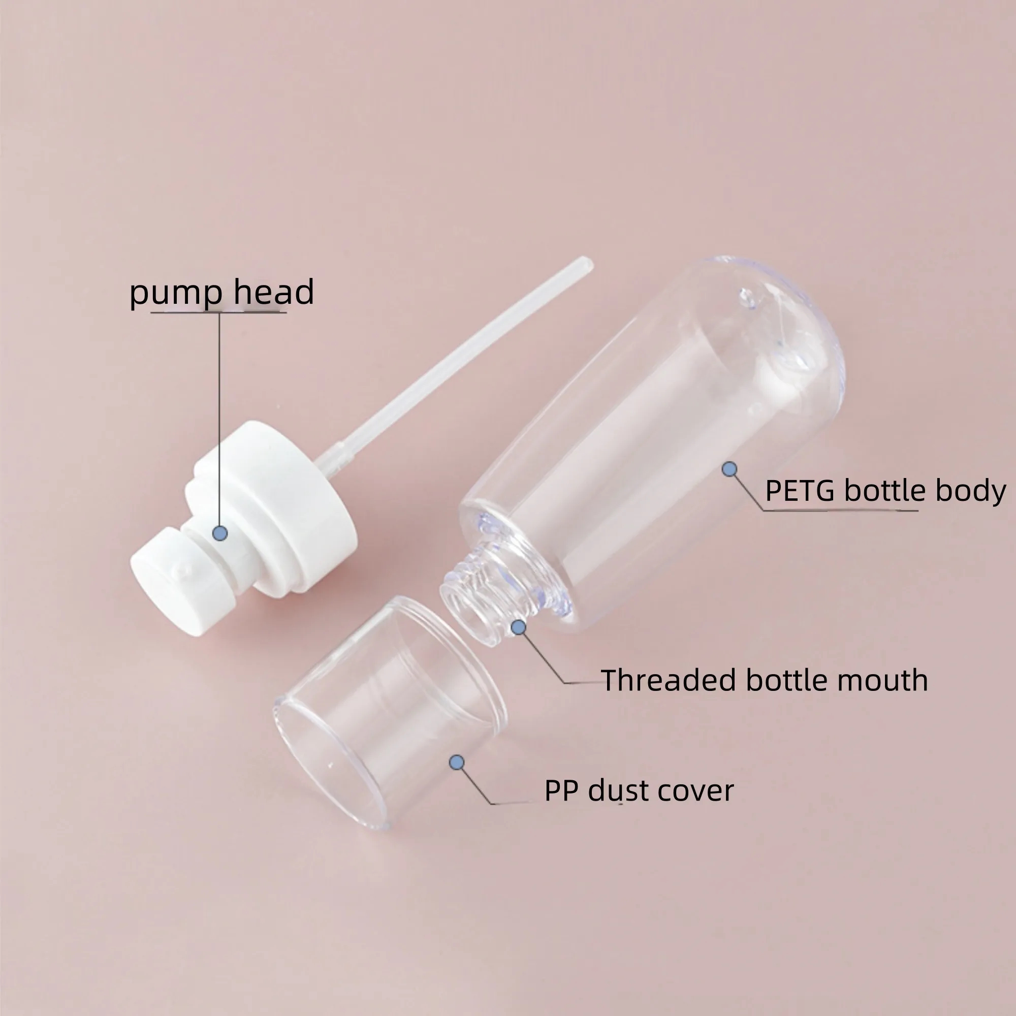 2oz Small Transparent Spray Bottle Sub bottling For Travel 3