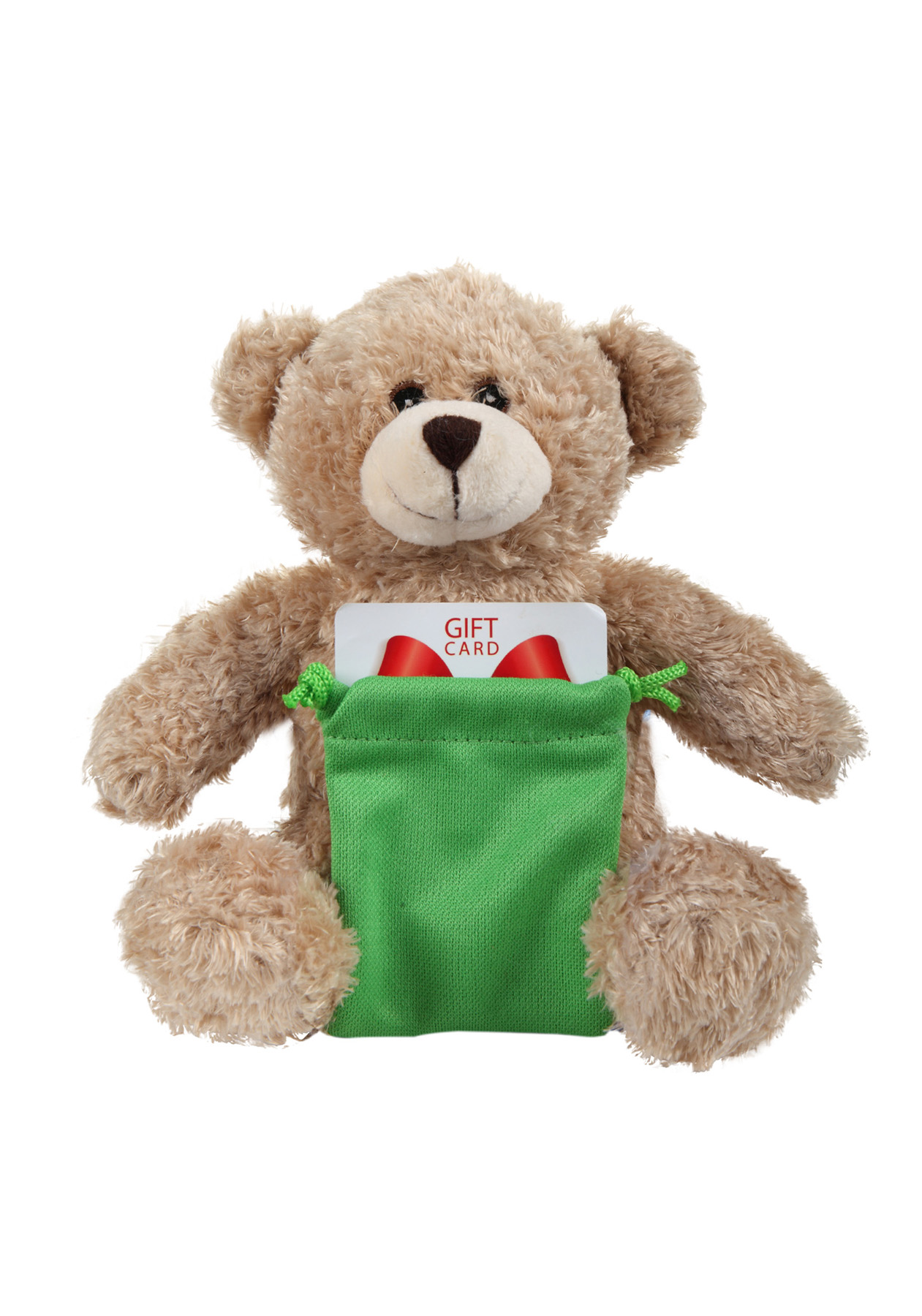 soft plush Tan Bear with gift card sack 3