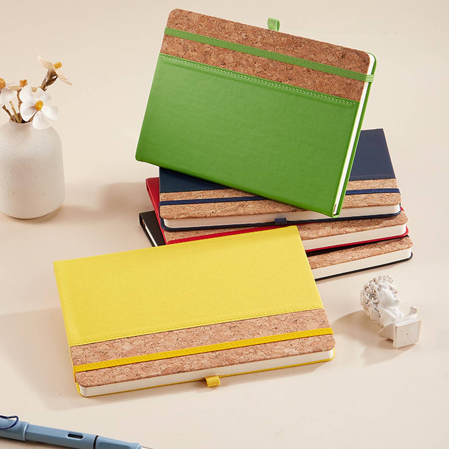 A5 PU Leather Cork Cover Notebook 7