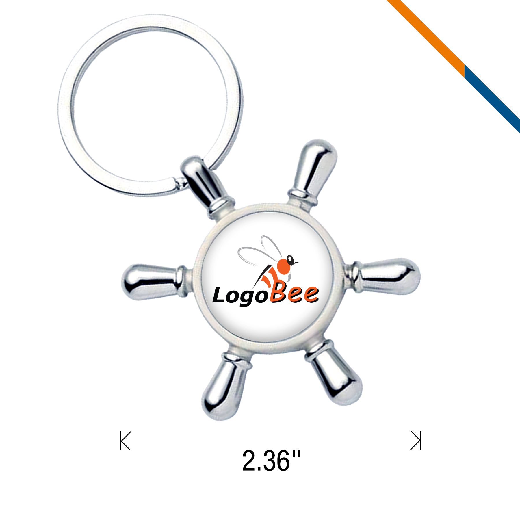 TidePilot Ship Wheel Compass Keychain 2