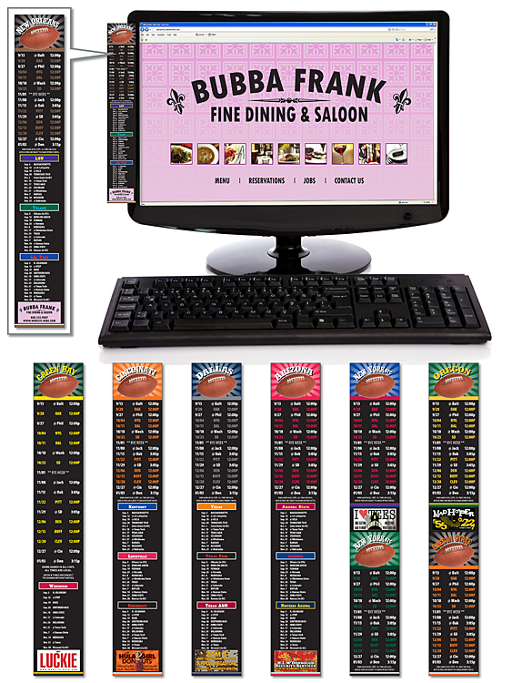 Adhesive Laminated Football Schedules - 11x1.75 (Square Corners)