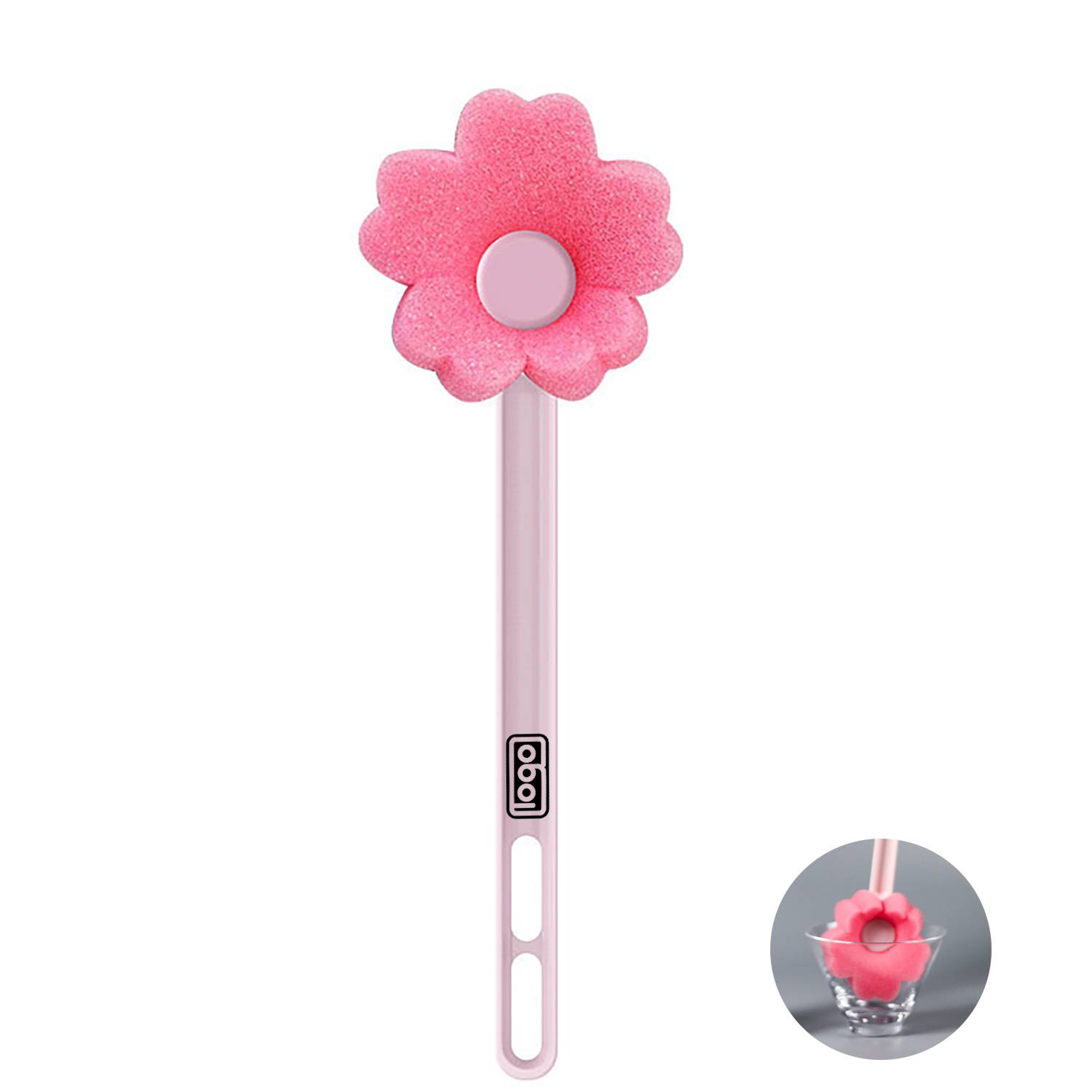 Hanging Flower-Shaped Long-Handle Sponge Cup Brush 6