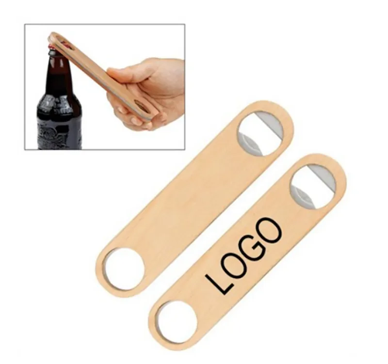 Flat Wooden Bottle Opener 2