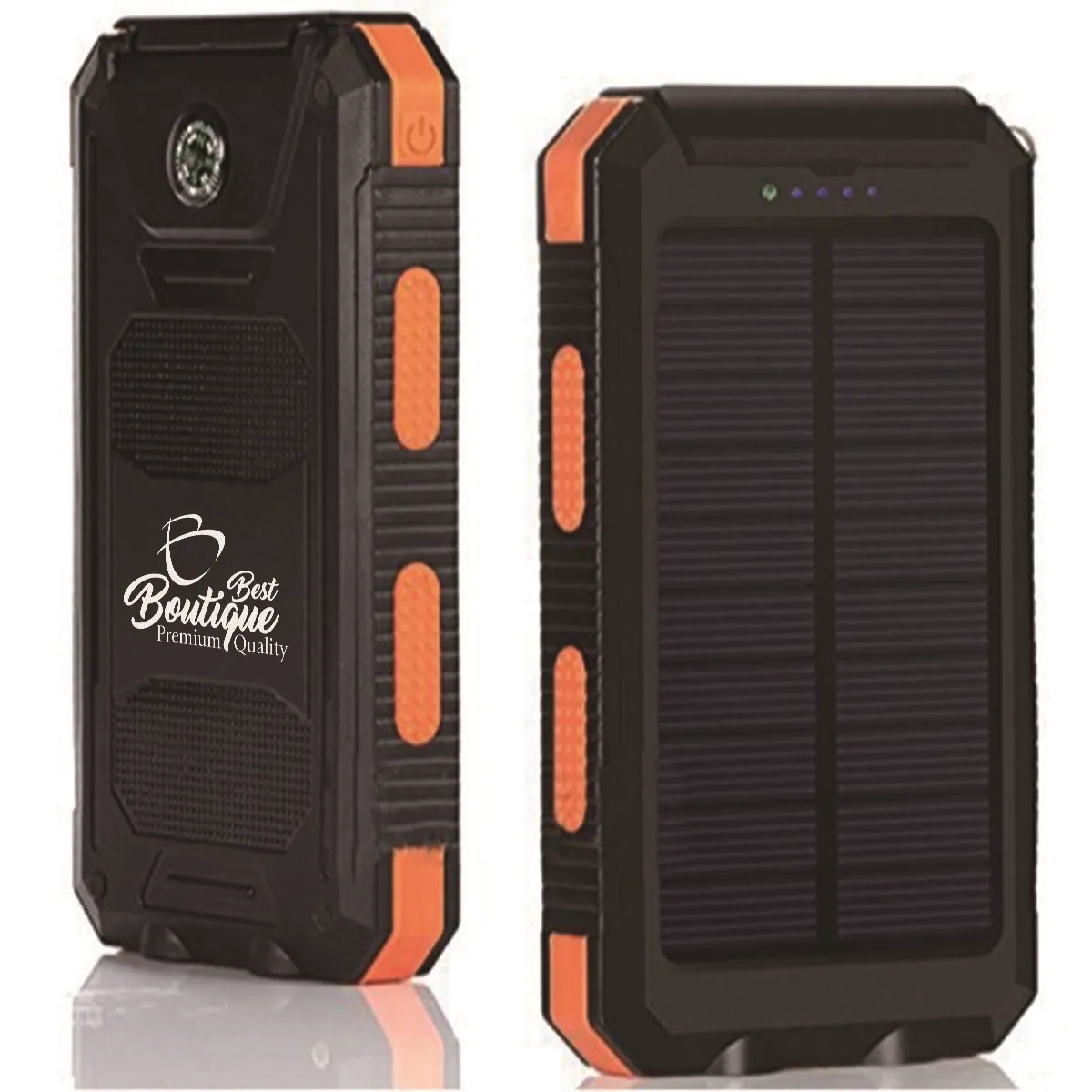 Portable Solar Charger Waterproof Power Bank w/ Flashlights 1