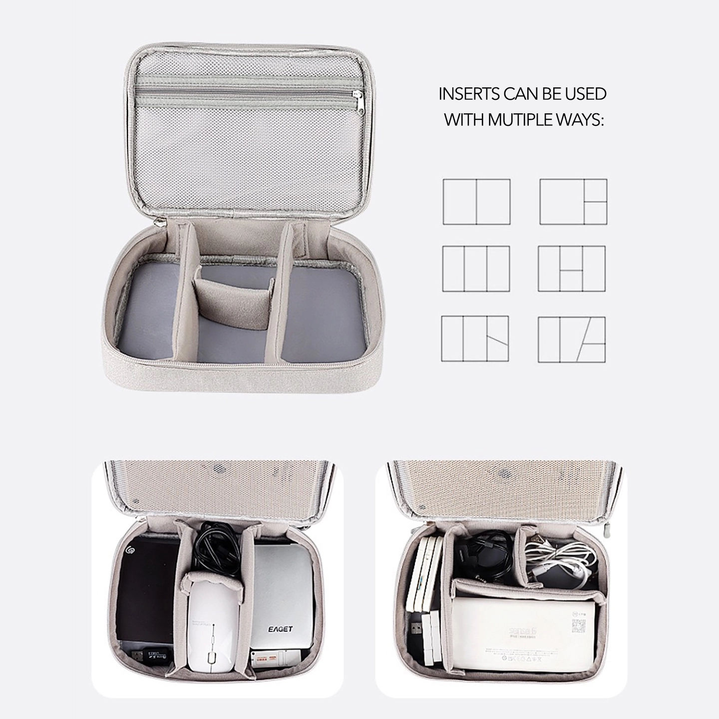 Dual Layers Travel Gear/ / Tech Accessories Organizer Bag 13