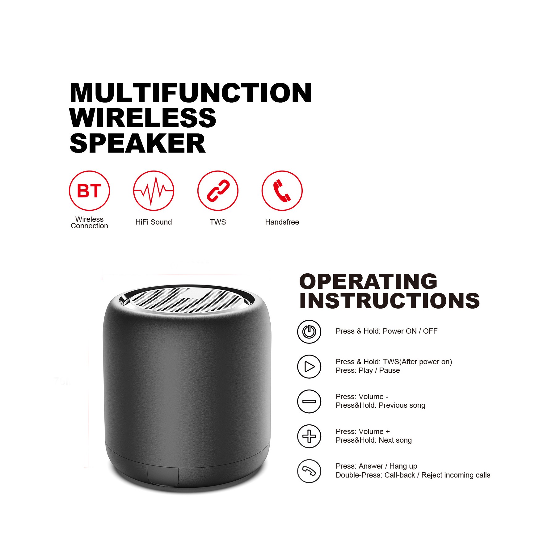 Cylinder Bluetooth Speaker 3
