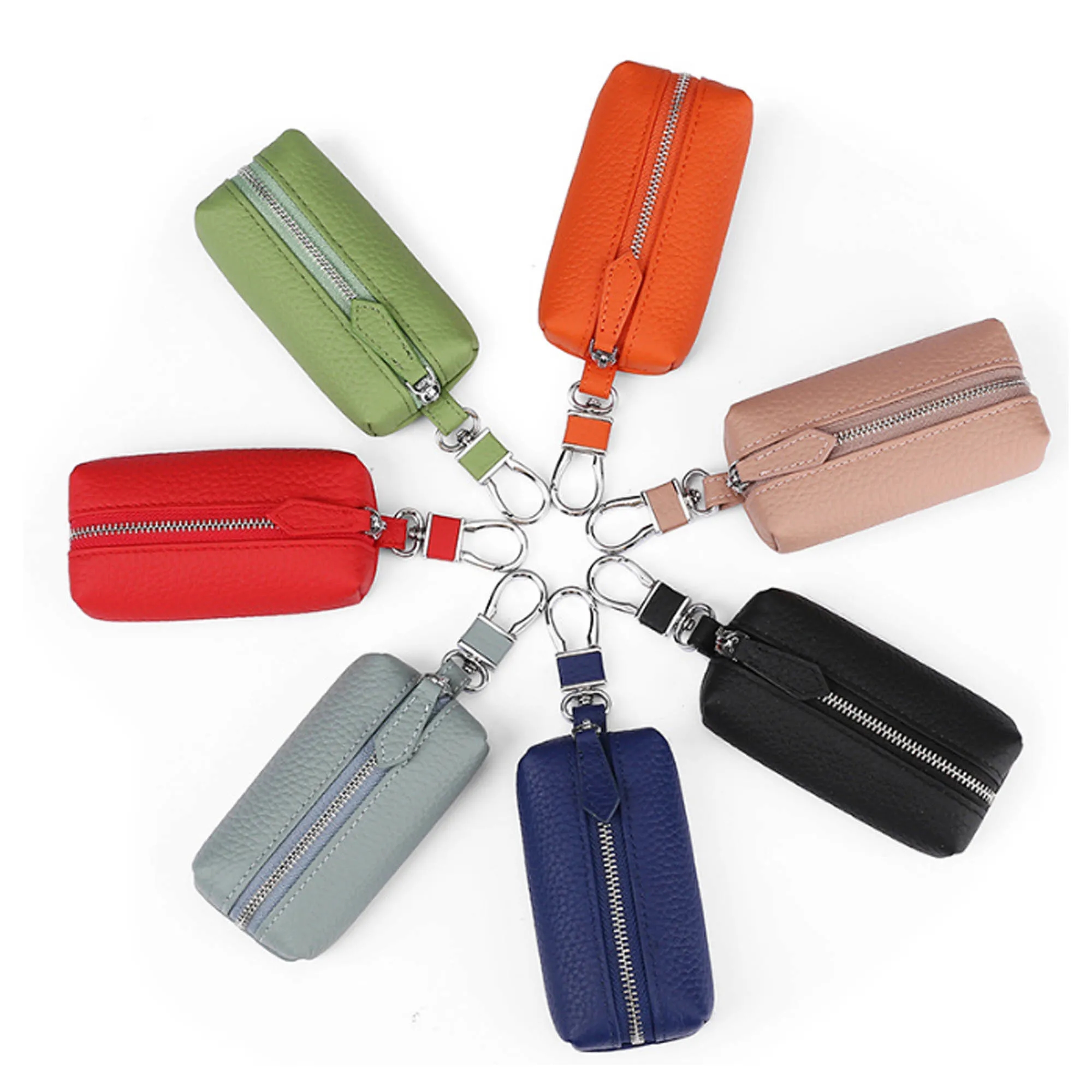 Leather Car Key Holder with Clip 3