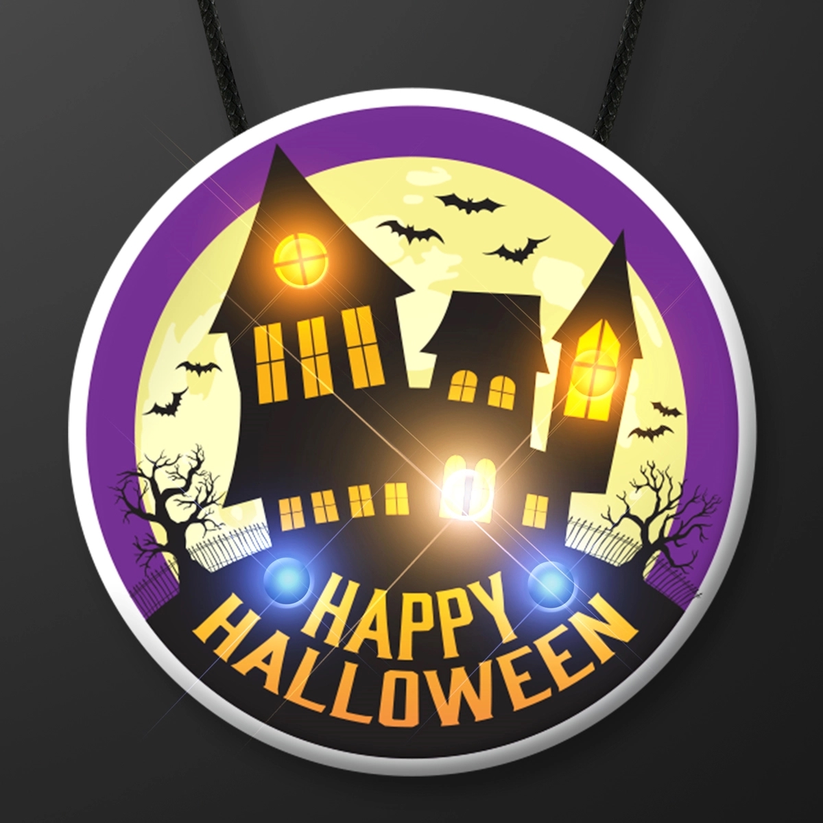 Haunted House Light Up Halloween Necklace 2