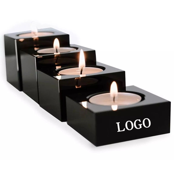 Black Crystal Cube Candle Holders 2