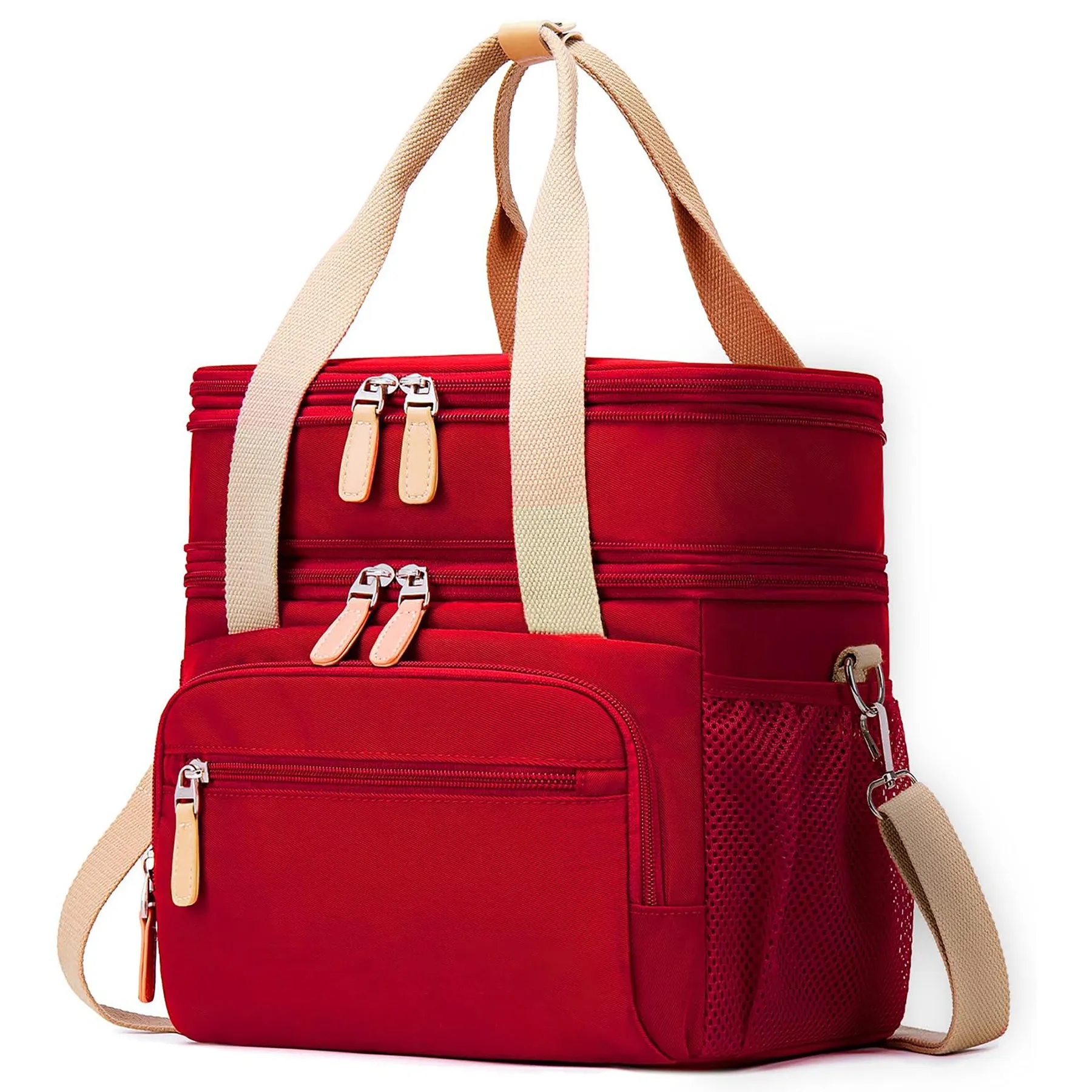 Waterproof Reusable Large Dual Compartment Lunch Bag 6