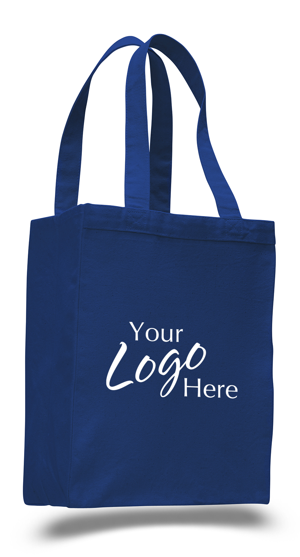 Canvas Shopping Tote Bag 10.5" W x 14" H with 5" Gusset, custom tote bag with logo imprint 10