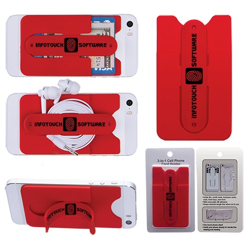 3-in-1 Cell Phone Card Holder w/Packaging 3