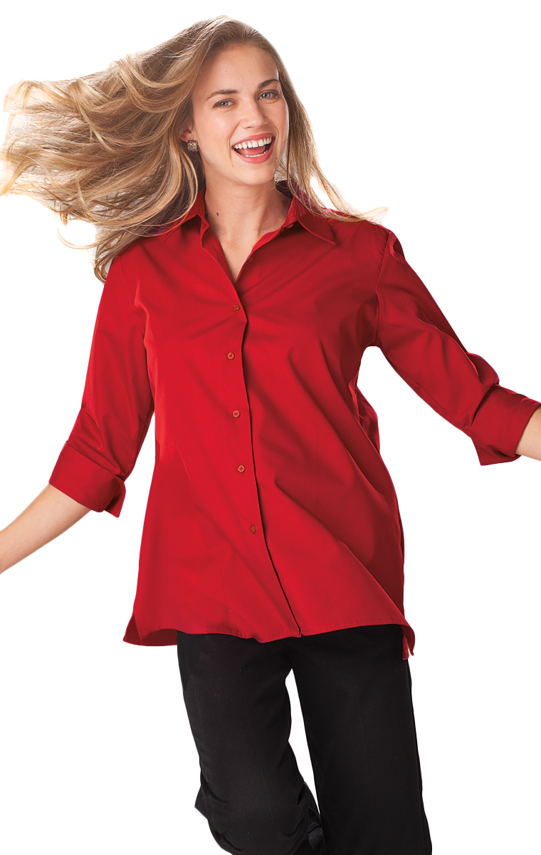 Ladies' 3/4 Sleeve Poplin Swing Shirt 4