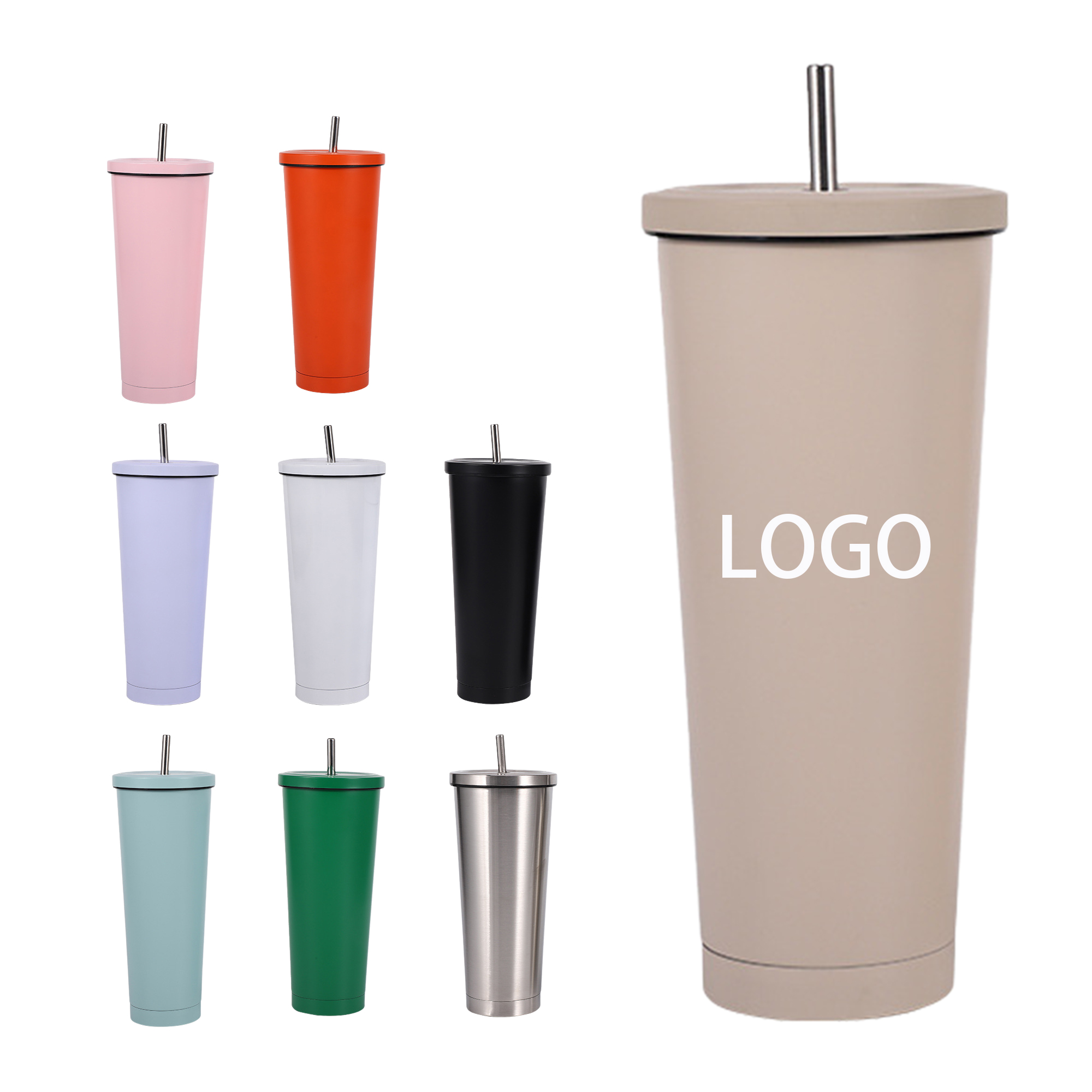 25 oz Steel Thermos Cup with Lid and Straw 2