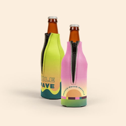 ECO ZIPPERED BOTTLE COOLIE 4CP