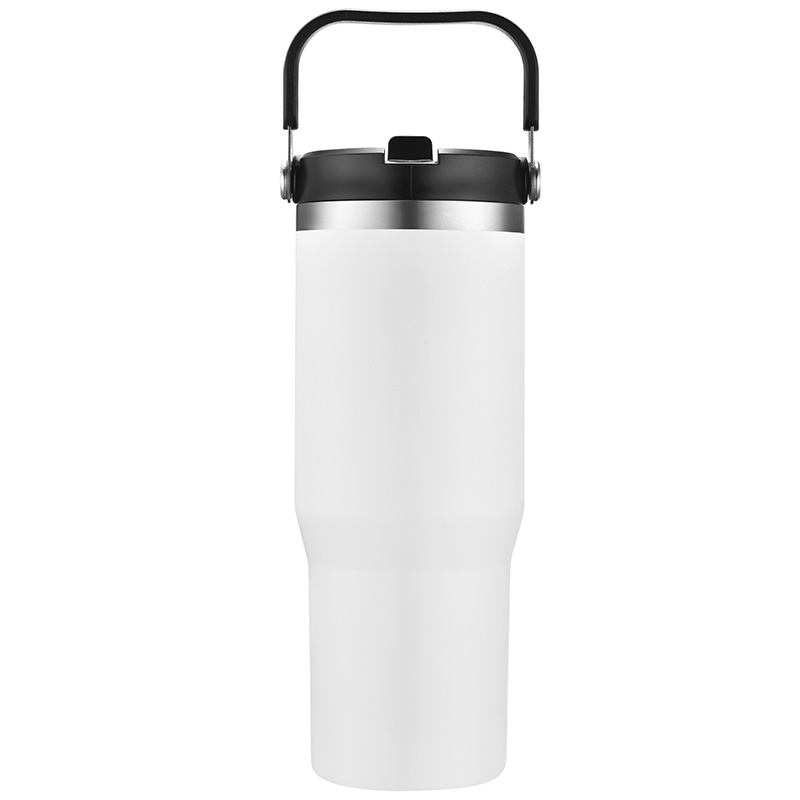 30oz. Vacuum Travel Mug with Carrier Handle 3