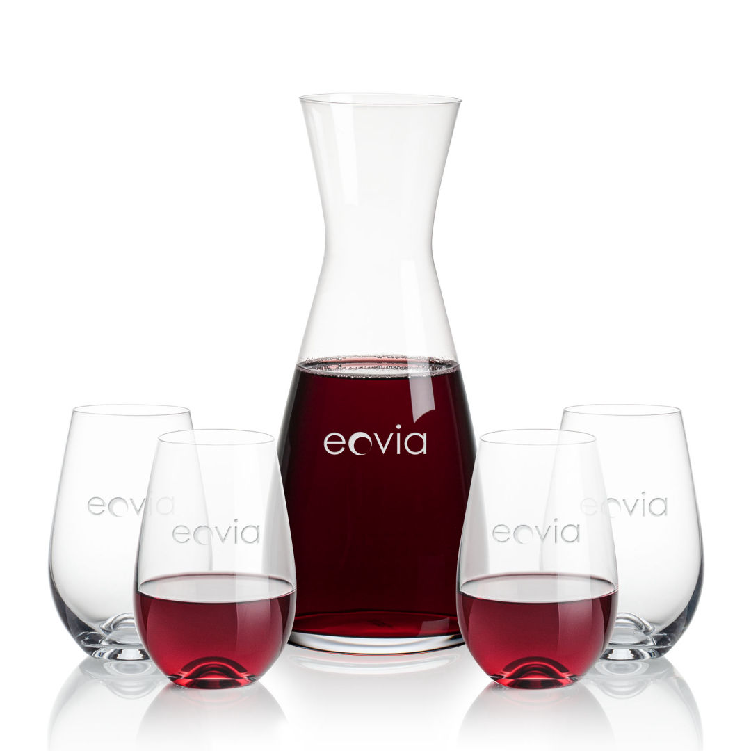 Portofino Carafe & Boston Stemless Wine 5
