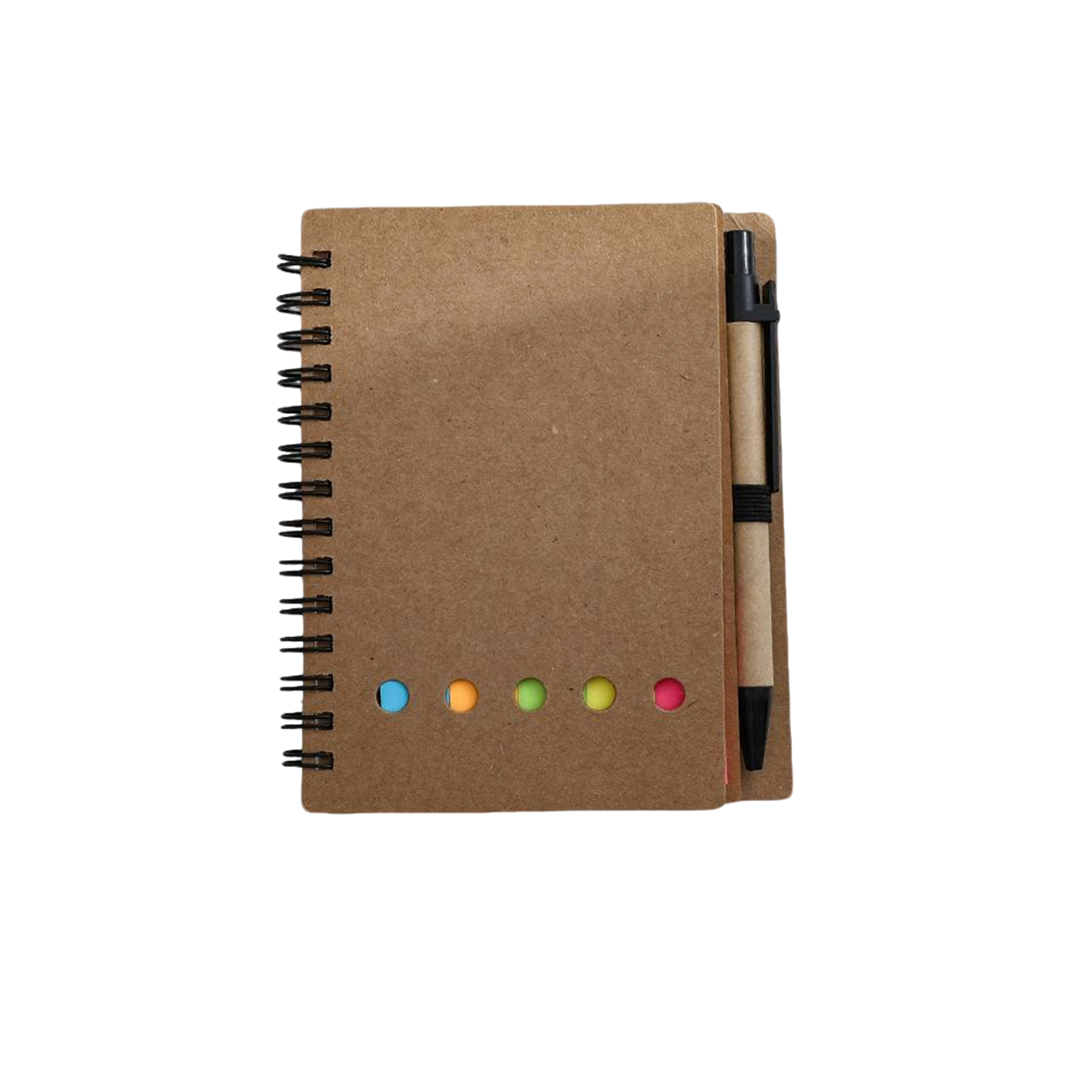 Kraft Spiral Notebook With Sticky Notes Pen Set 4