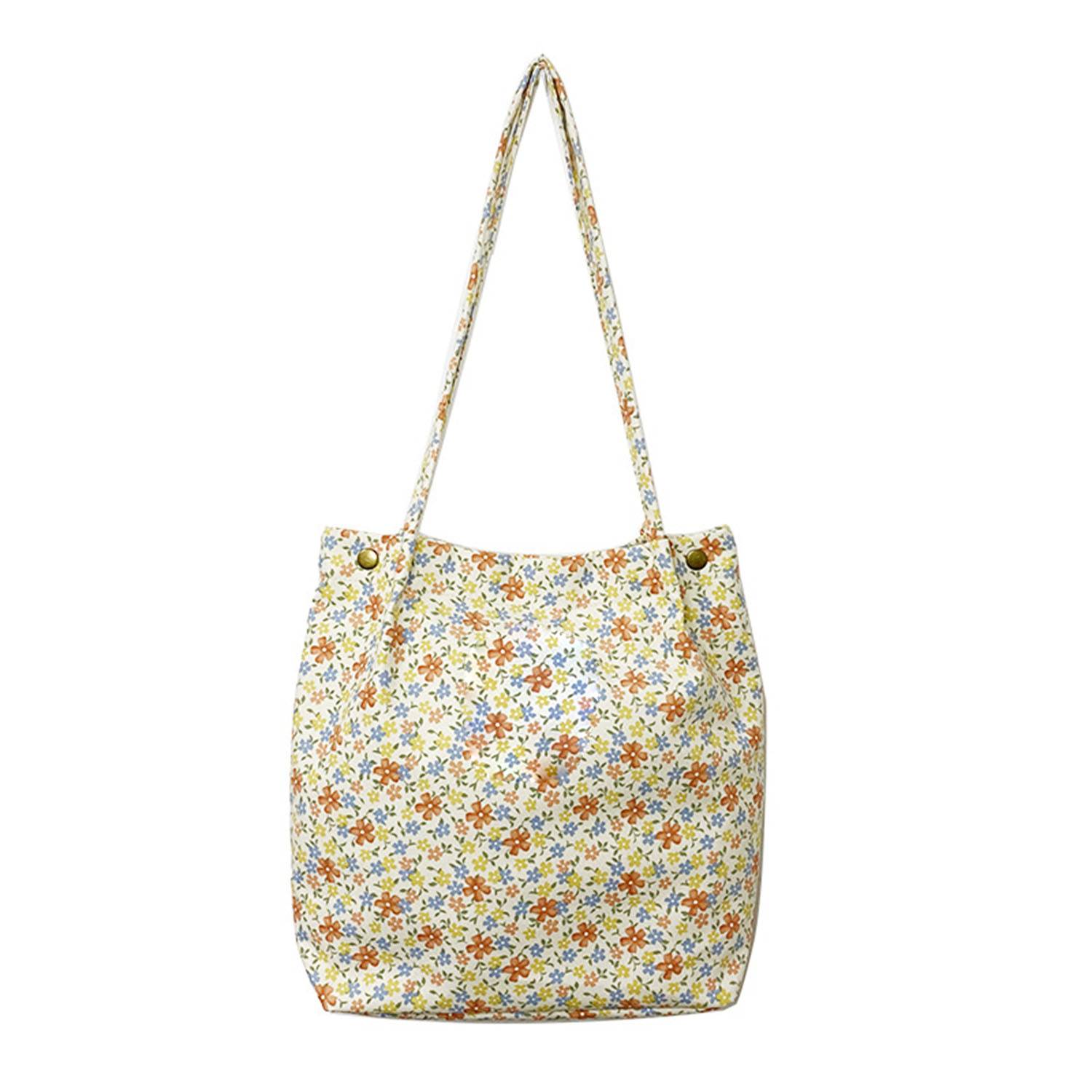 Corduroy high-capacity printed handbag tote bag 4