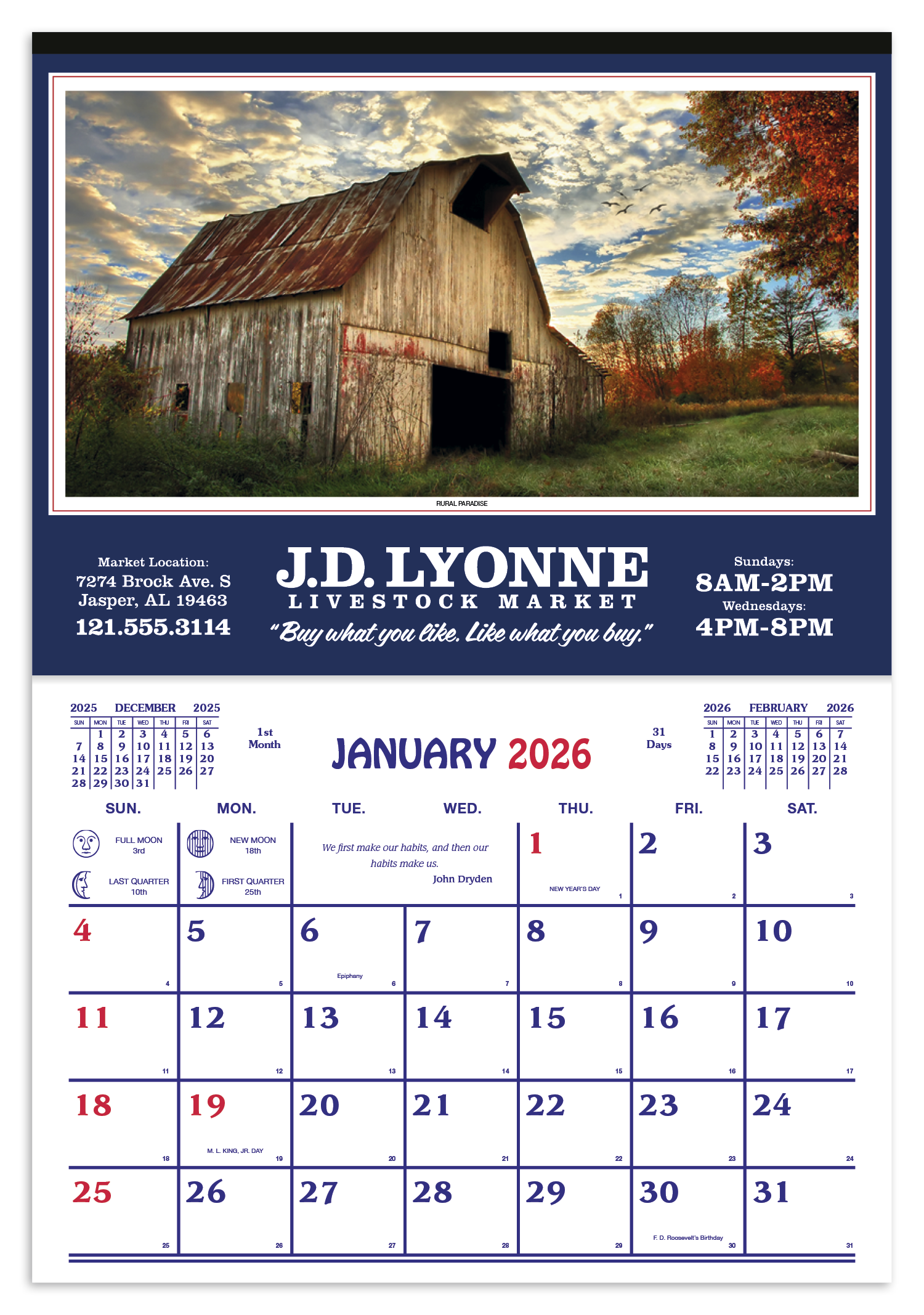 Skinner & Kennedy® Farm Calendar 9