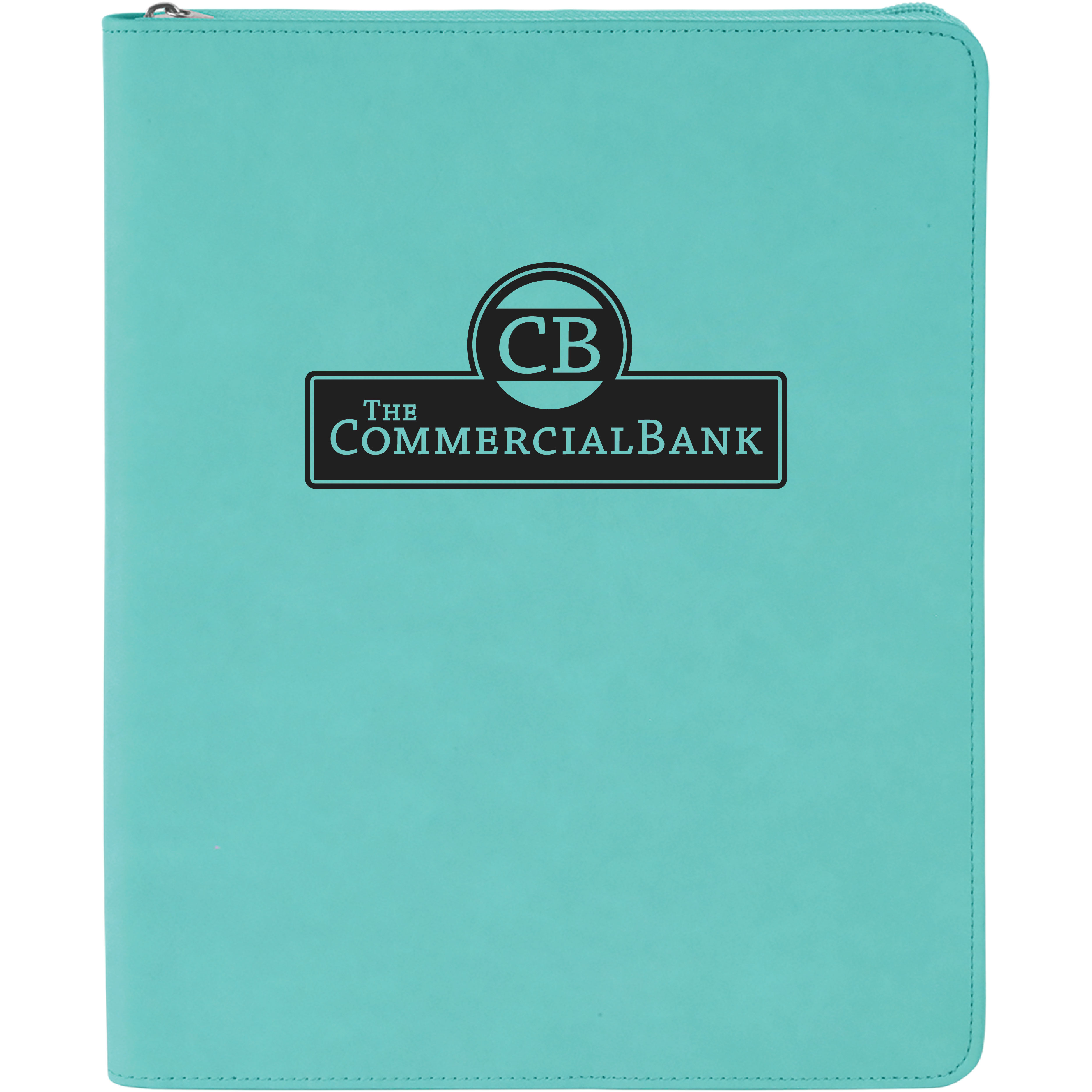 9" x 12" Leatherette Teal Portfolio with Zipper 5