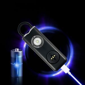 120DB Round Bar Shaped Self Defense Alarm Keychain With Flashlight 10