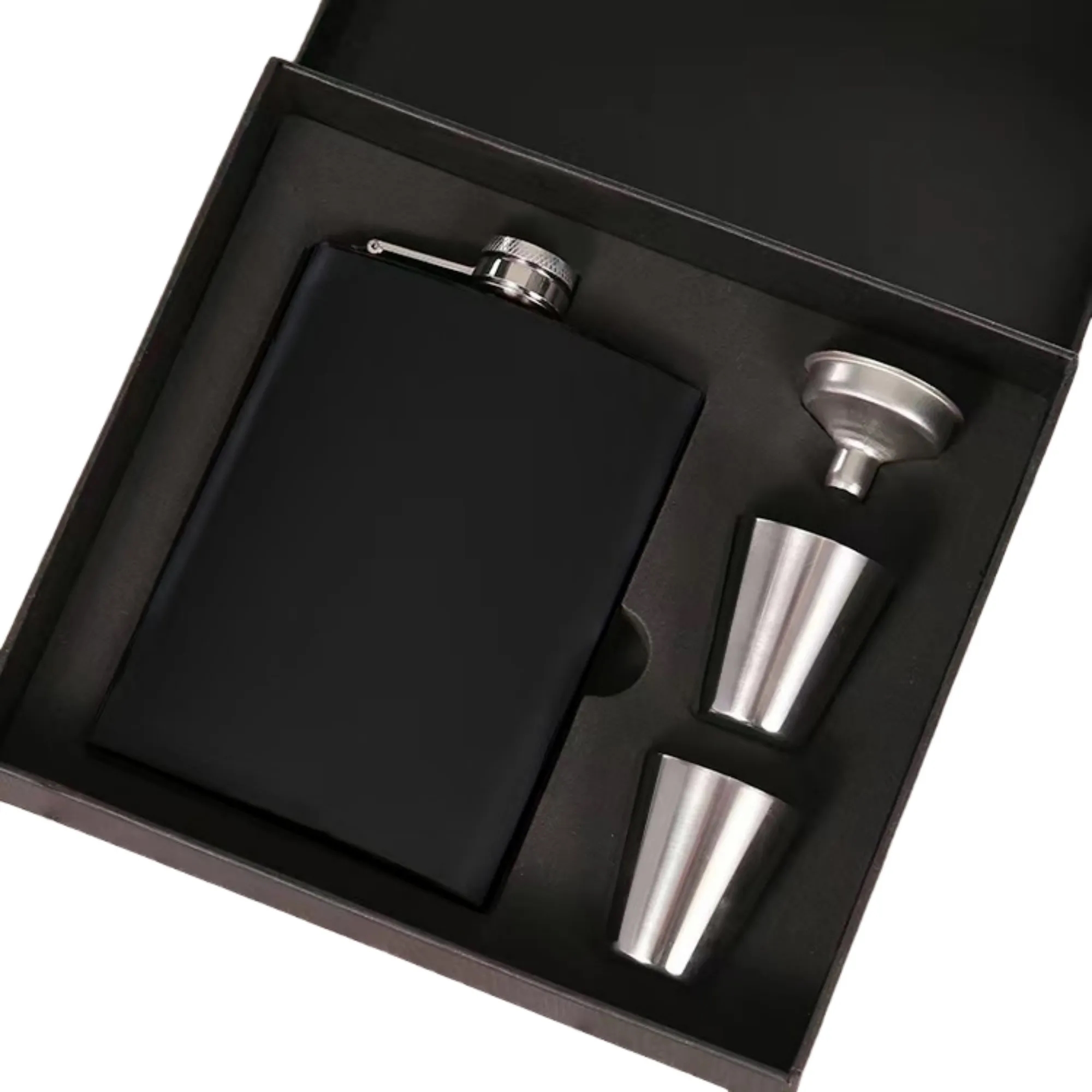 7oz Portable Stainless Steel Drinkware Set Gift Box, custom water bottle with logo imprint 9