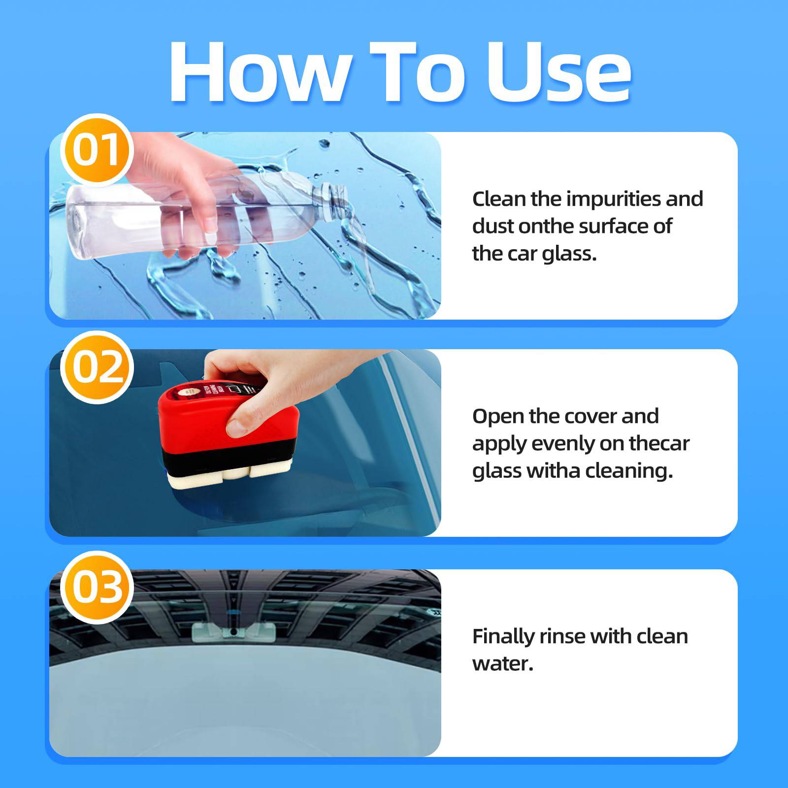 Strong Removal and Wiping of Car Glass Oil Film 3