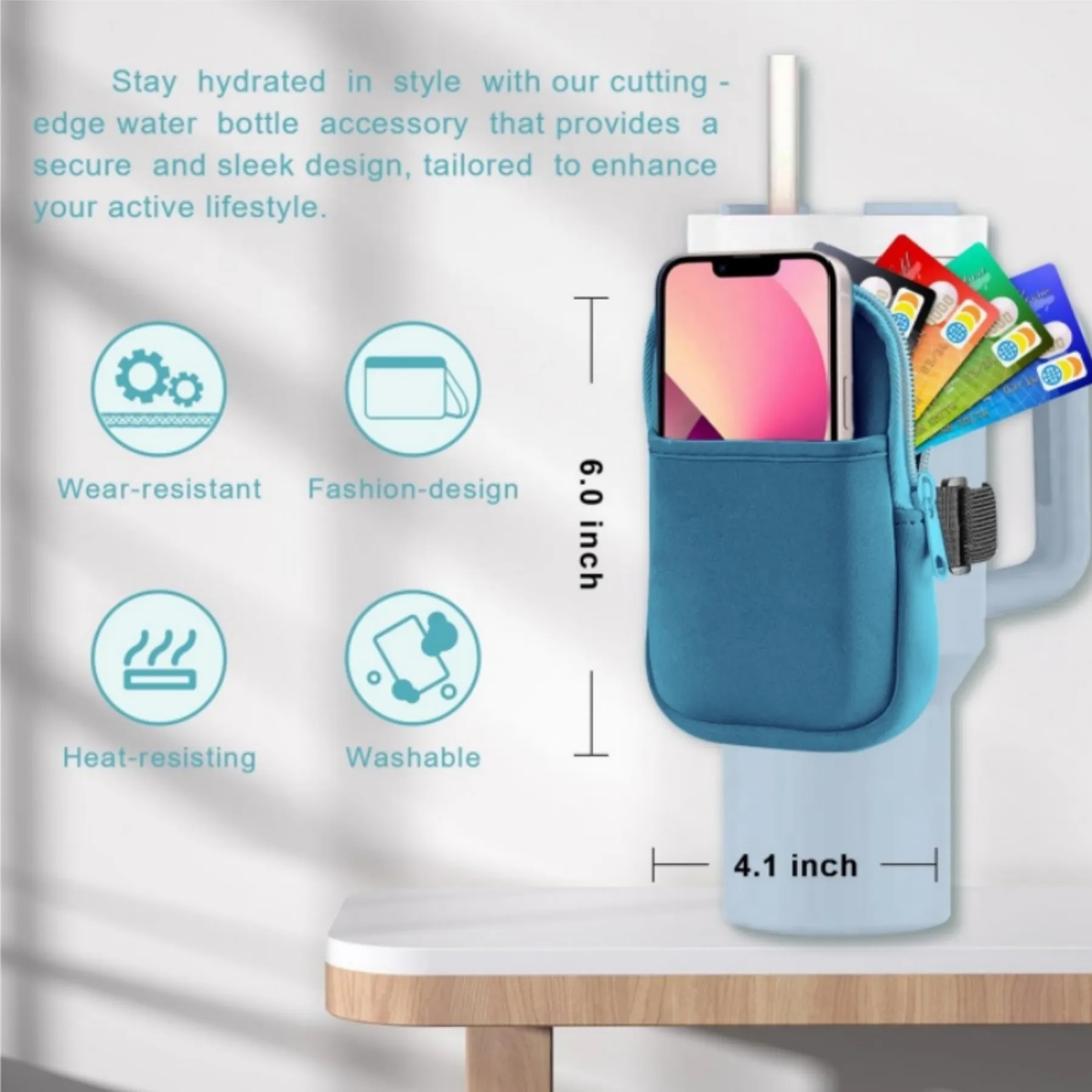 Water Bottle Pouch with Adjustable Strap 4