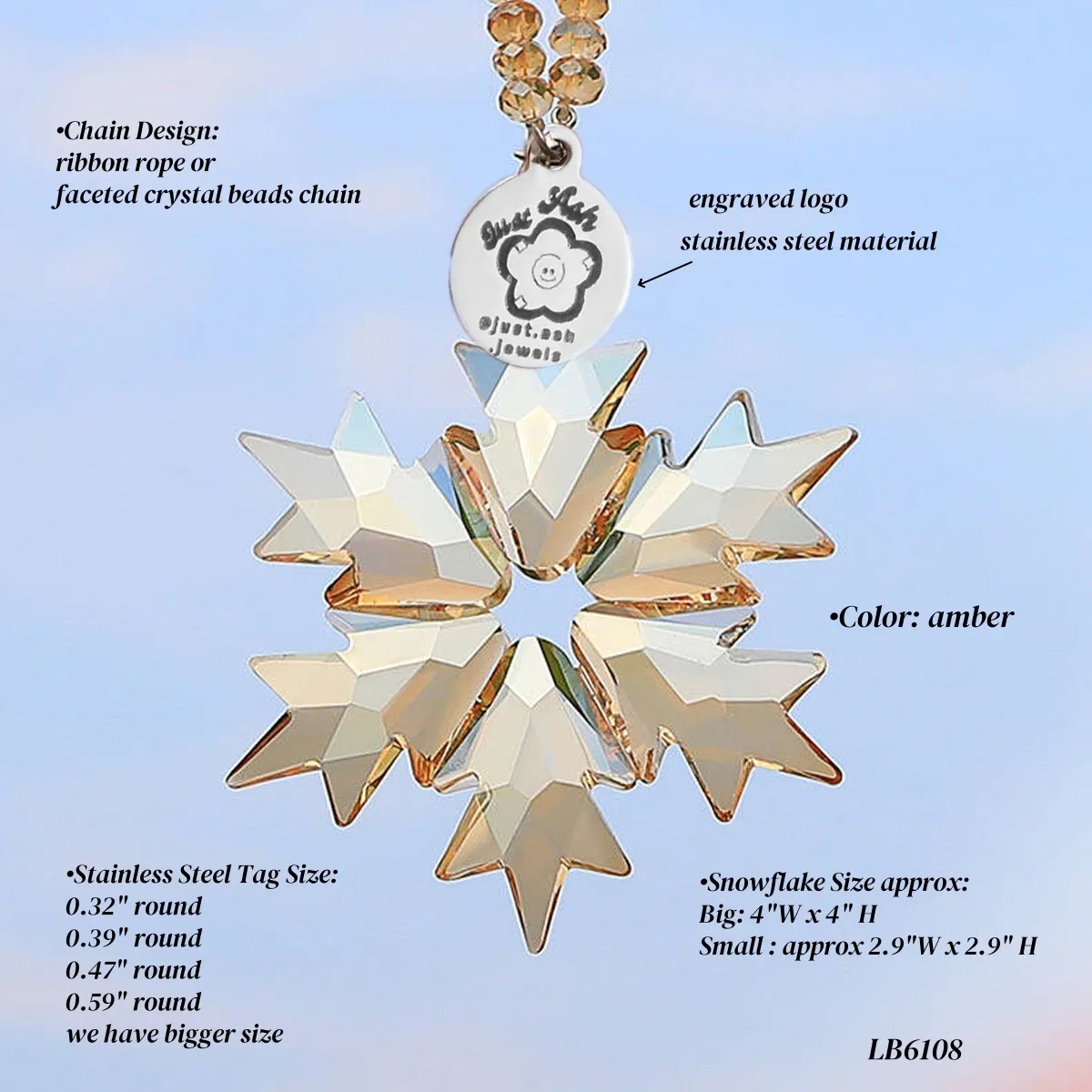 Cut Crystal Snowflake Hanging Suncatcher Xmas Ornaments 2