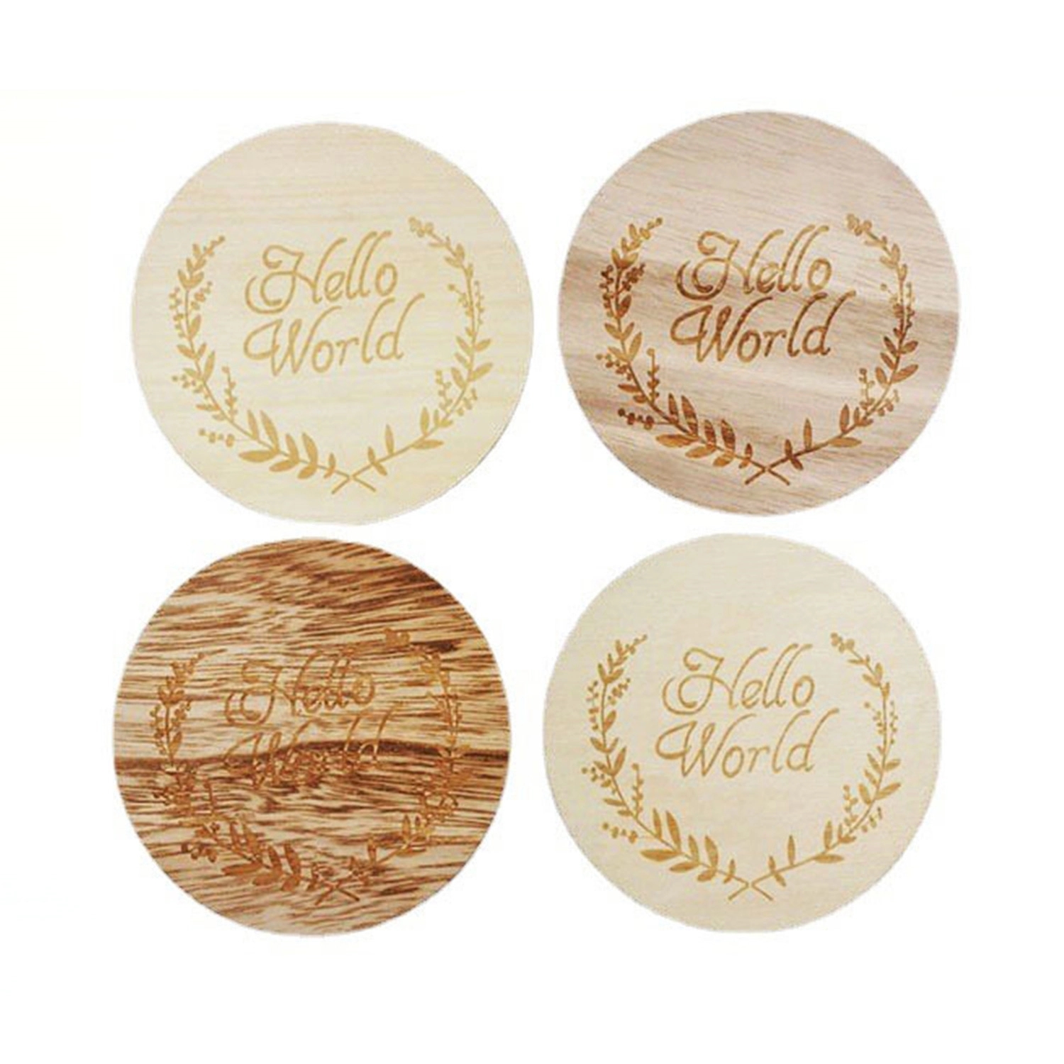 3.5" - Laser Engraved Solid Hardwood Ornaments-Round Shape 5