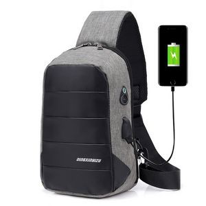 Sling Single Shoulder Bag With Usb Charging Port 1