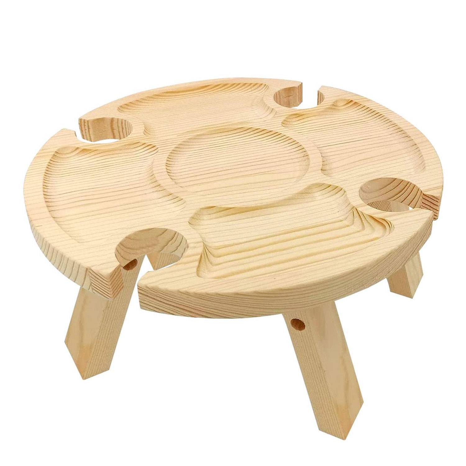 Functional Bamboo Snack Tray Table 5