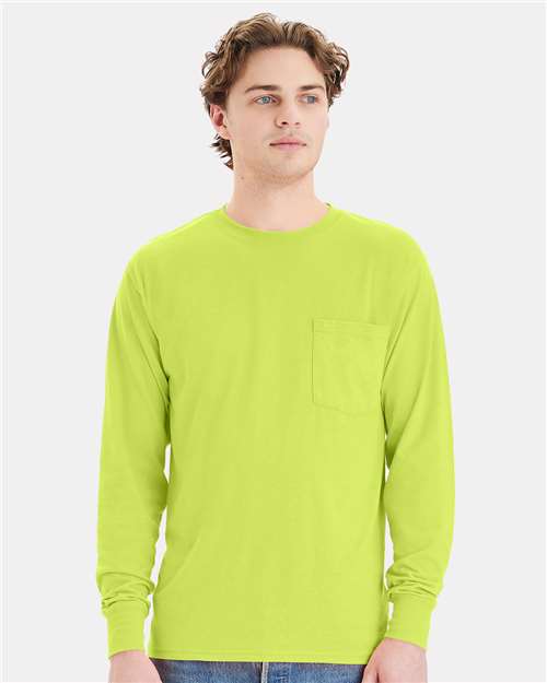 Unisex Workwear Long Sleeve Pocket T-Shirt - W120 41