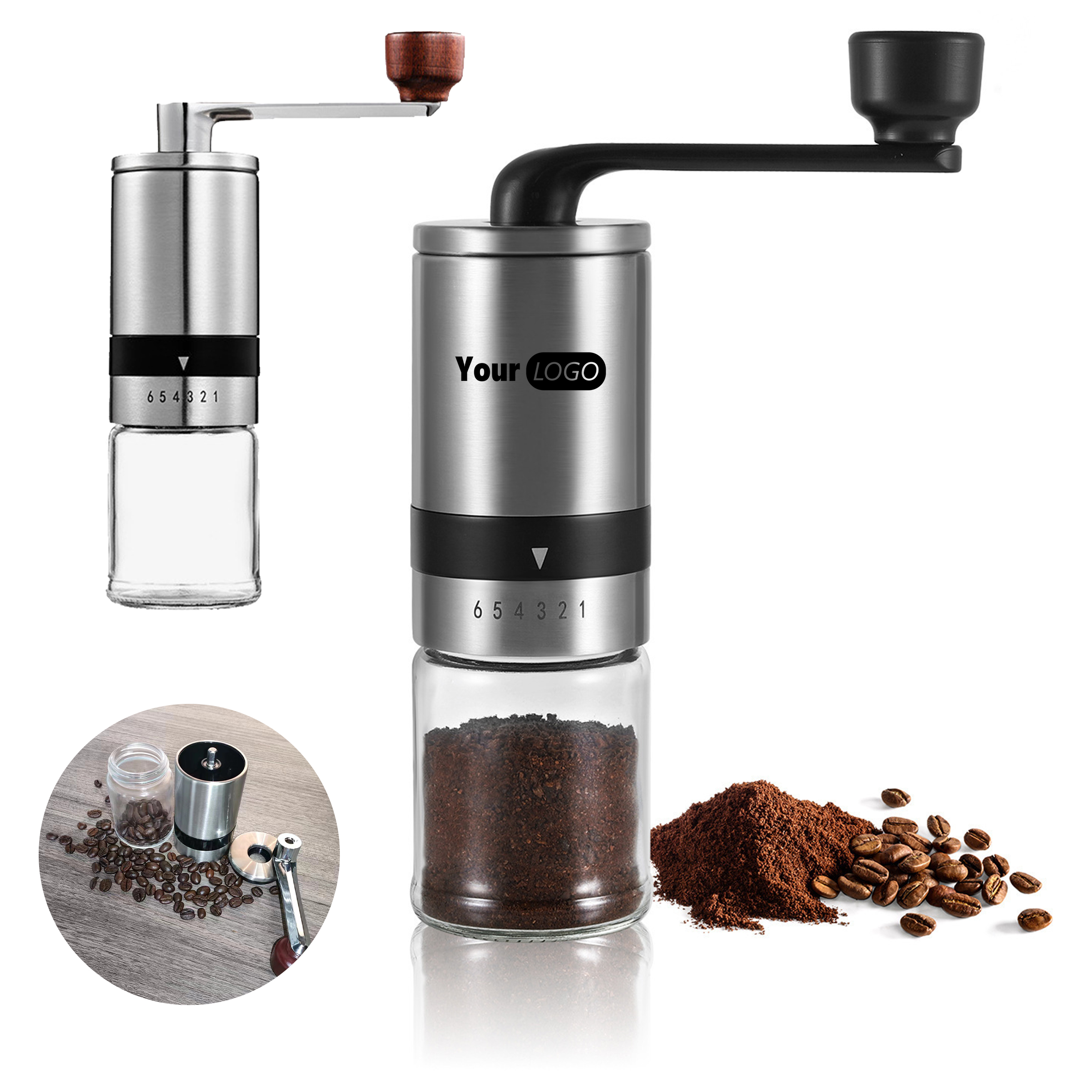 Stainless Steel Manual Coffee Bean Grinder 8