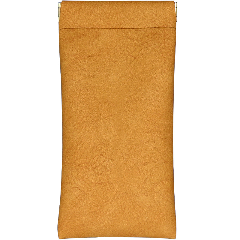 Portable Squeeze Top PU Leather Glasses Bag 4