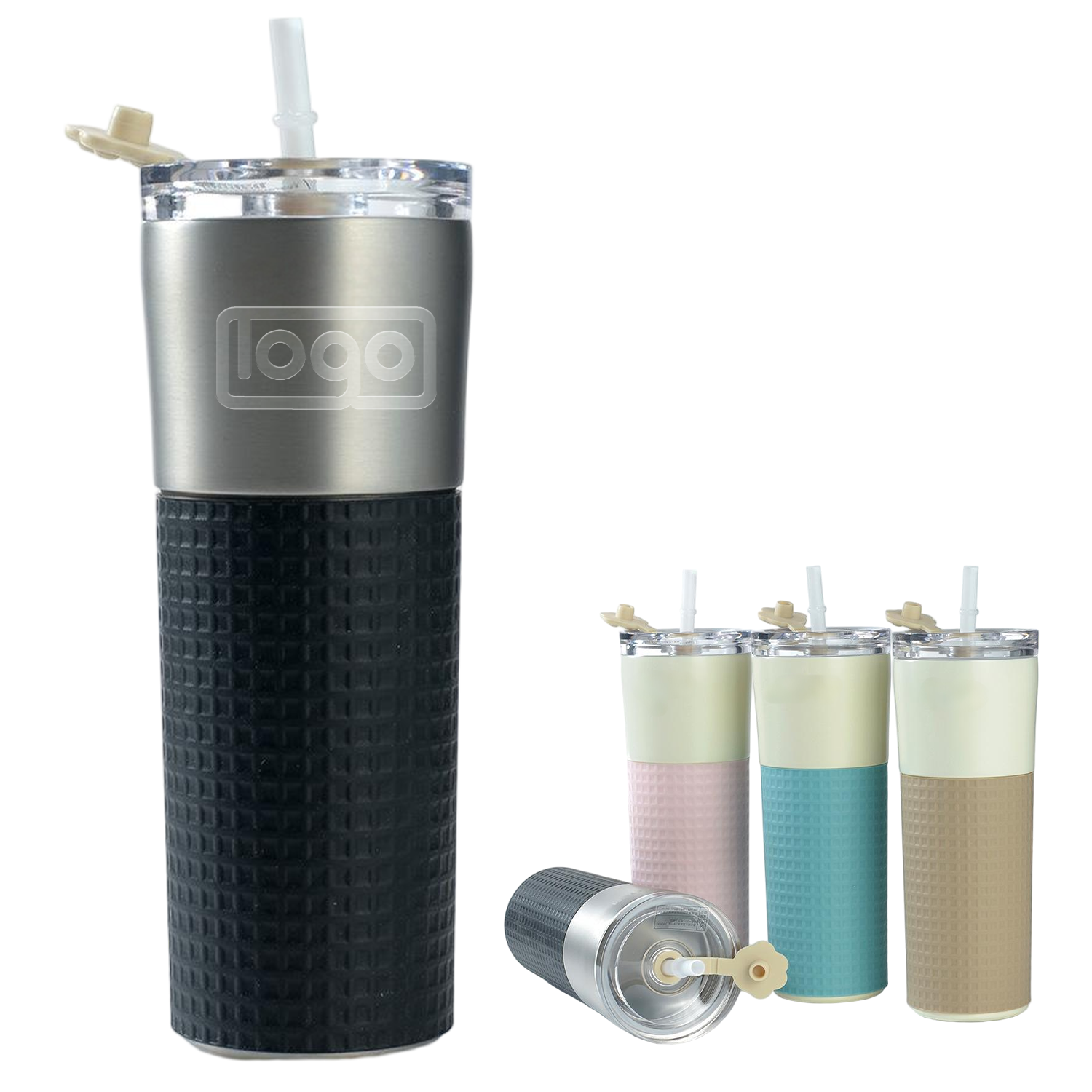 19oz Portable Stainless Steel Coffee Straw Tumbler 2